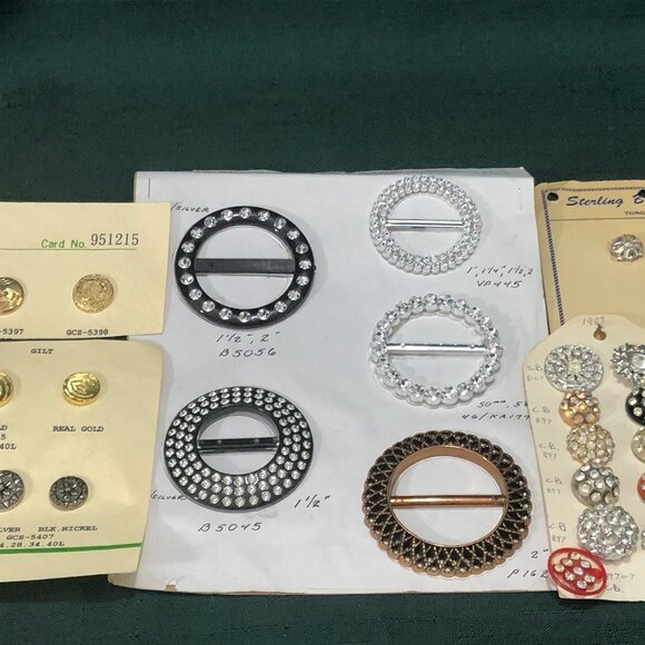 BUTTON COLLECTION ~ Vintage Salesman's Button Samples ~ Capitol, Sterling - Picture 1 of 11